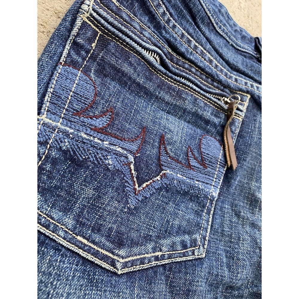 Vintage Y2K Diesel Industry Bootcut Denim Jeans EMBROIDERED Logo StreetwearFaded - Picture 2 of 13